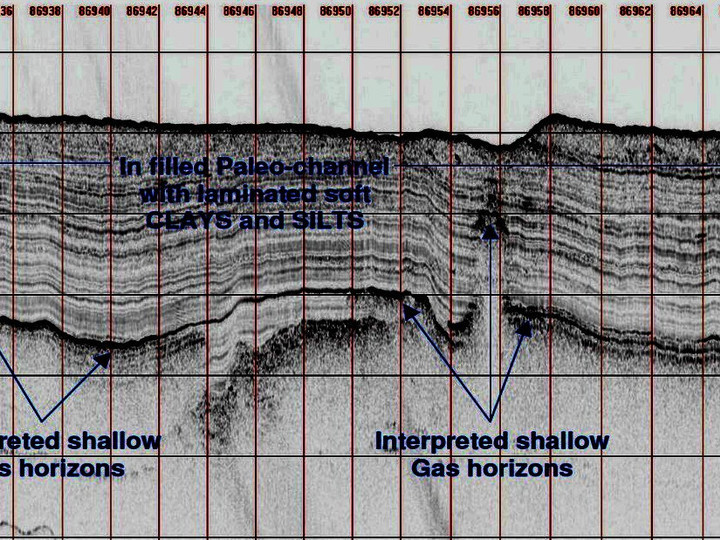 Eine Karte mit seismischen Erkundungen