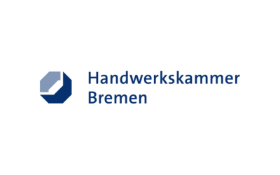 Das Logo zeigt ein sechseckiges 3D-Symbol links neben dem Schriftzug Handwerkskammer Bremen