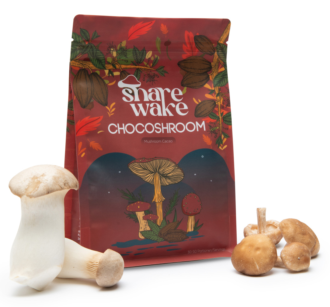 eine Packung des Mushroom Coffee Chocoshroom von sharewake eine Packung des Mushroom Coffee Chocoshroom von sharewake