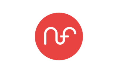 Das Logo von Nuria Fischer zeigt die Buchstaben N und F in abstrakter Form in einem orangefarbenem Kreis.