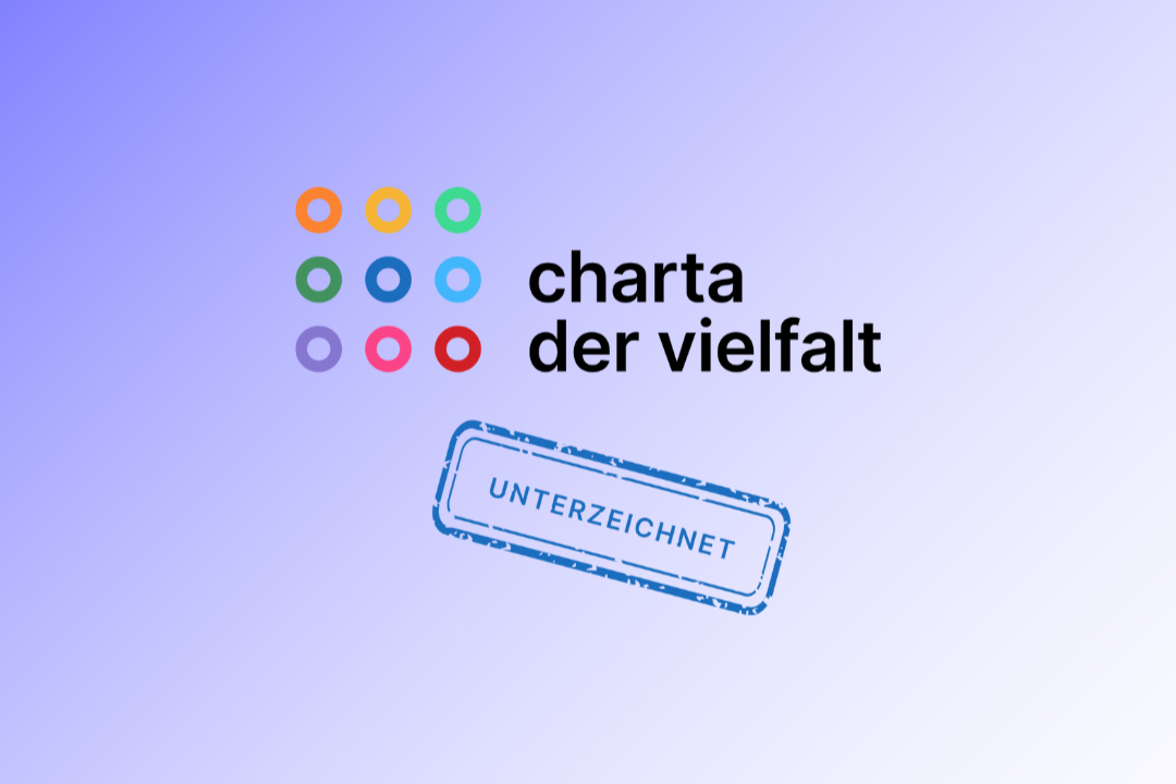 Logo der Charta der Vielfalt mit dem Stempel: Unterzeichnet Logo der Charta der Vielfalt mit dem Stempel: Unterzeichnet